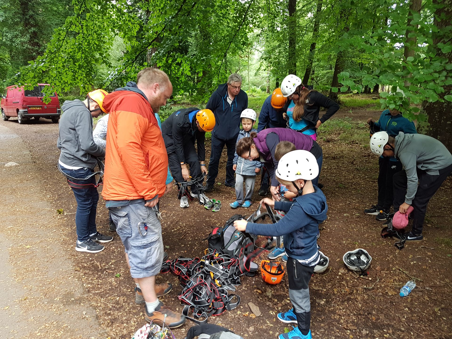 Climbing group getting ready
