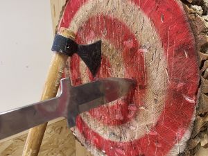 Axe and Knife in target