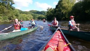 Canoes on the river Wye