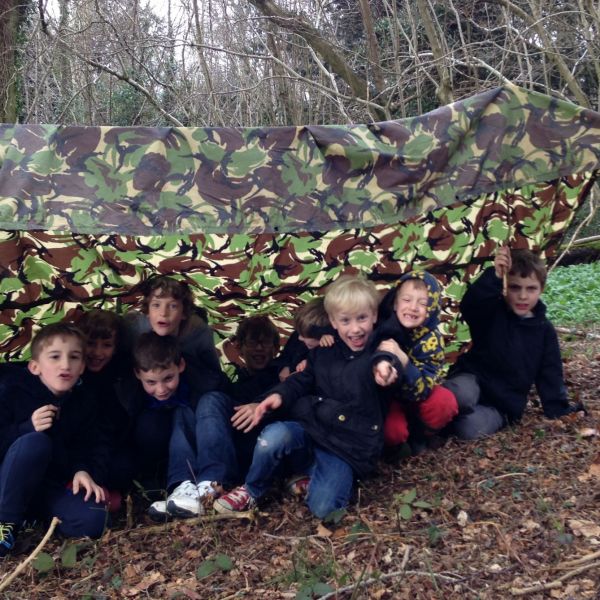 Young bushcrafters having fun.