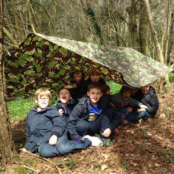 A young bushcraft group.